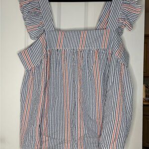 crown & ivy Blue and Red Striped Blouse